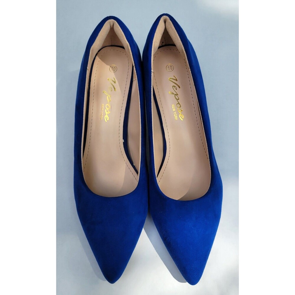 Vepose New York Blue Suede Pointed-toe Pumps In Size 10